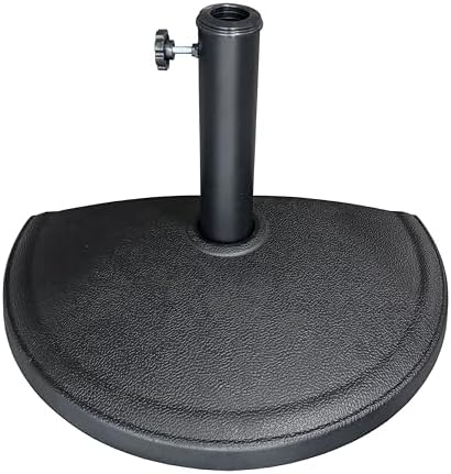 US Weight Half Round 20 lb Patio Umbrella Base - Adjustable Umbrella Stand for Posts up to 1.9 in - Sun and Weather Resistant - Half Round Design with Textured Surface