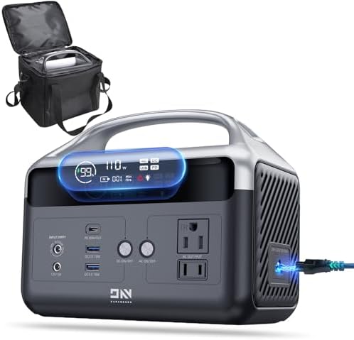Portable Power Station 56,000mAh with Storage Bag,LiFePO4 Battery 300W(600W Surge) AC Outlets Power Station,1.5Hrs Fast Charging Solar Power Bank Portable Charger for Emergency/Home/Camping Essentials