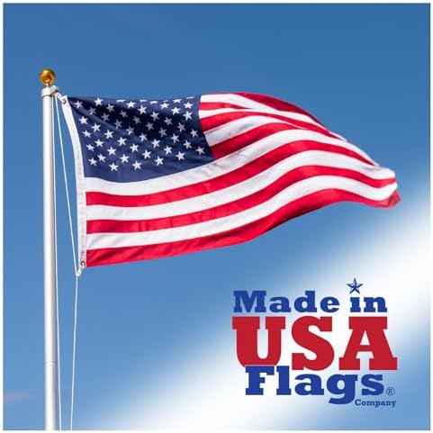 Made in USA Flags Co - 3x5 American Flag - Heavy Duty USA Flag with Premium PolyMax Polyester, Sewn Stripes, & Embroidered Stars - All Weather American Flags for Outside - FMAA Certified, US Made