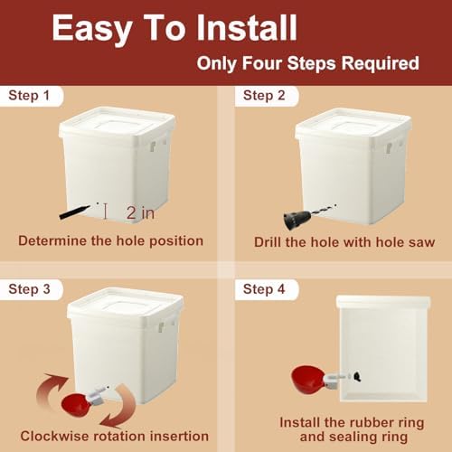 Automatic Chicken Feeder and Waterer Set, 8 Pack Chicken Waterer Cups and 4 Pack Chicken Feeders, DIY Large Chicken Water Feeder, Suitable for Various Poultry, with Mounting Hole Opener