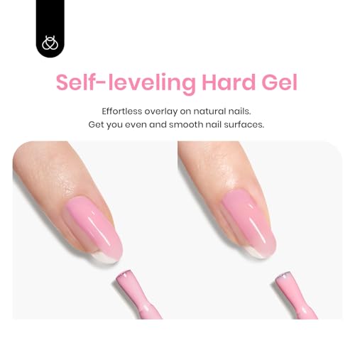 Beetles Builder Gel for Nails, 6 Colors 7 in 1 Summer Building Nail Gel for Nail Apex and Extension in Strengthener Hard Gel Macaron Pink Blue Green Yellow Purple Glitter Pastel Gel Polish