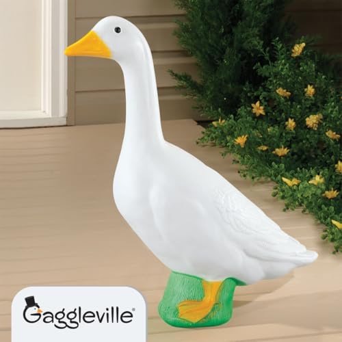 Fox Valley Traders Gaggleville® Large White Goose, Plastic Garden Décor, 23” High