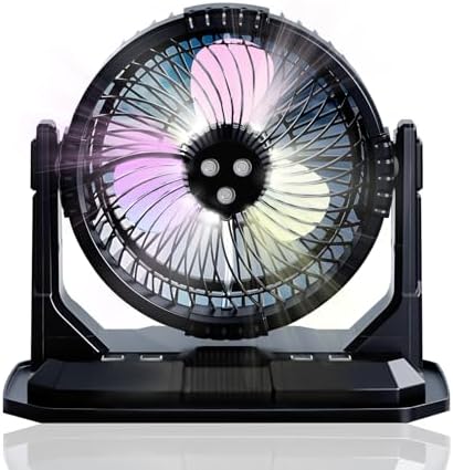 Portable Misting Fan with 9L Tank & 20,000mAh Battery - 3-Speed Outdoor Cooling for Patio, Camping, Golf Cart - 8H Mist, Lightweight 3.7lbs