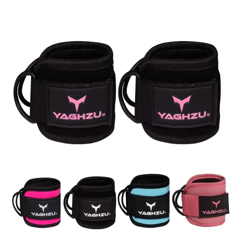 YAGHZU Ankle Straps for Cable Machines Women - Adjustable Gym Ankle Strap for Cable Machine, Neoprene Padded Cable Straps, Durable Leg Strap with Cable Cuff, Glute Kickback Ankle Strap with D Rings