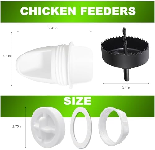 10 PCS Chicken Feeder Port DIY Automatic Chicken Feeder, Poultry Feeder, No Waste, Rat-Proof, Waterproof