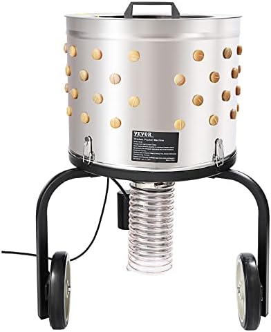 VEVOR Chicken Plucker Machine, 20-inch Stainless Steel Drum Feather Plucker, Defeathering Equipment with 108 Soft Rubber Plucking Fingers, Simple Debris Collection, for Chicken Poultry Plucking