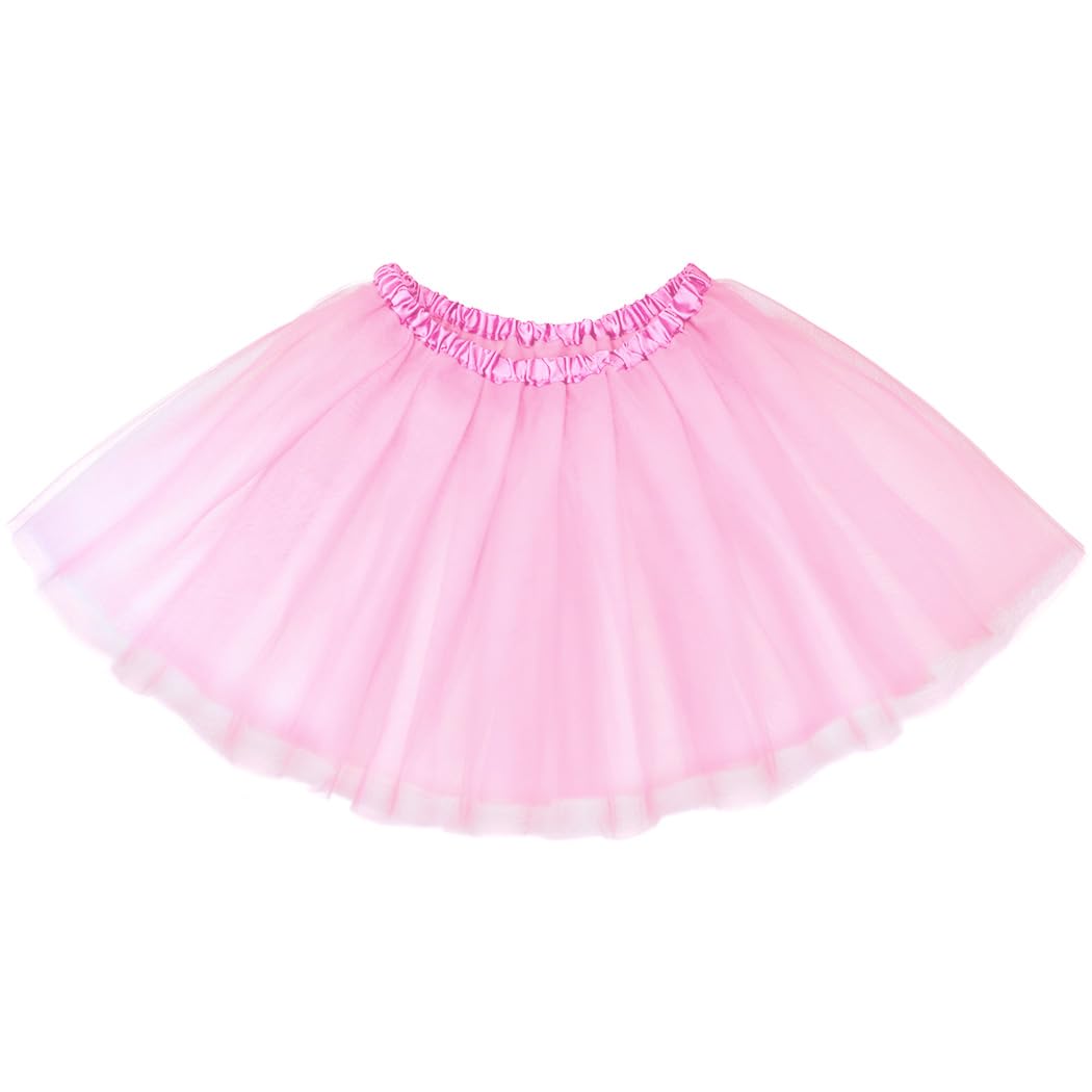 RELBCY Women's Tutu Skirt Layered Tulle Tutus Ballet Dance Tutus Skirt Party Princess Tutu Costume for Women and Girls (Pink)