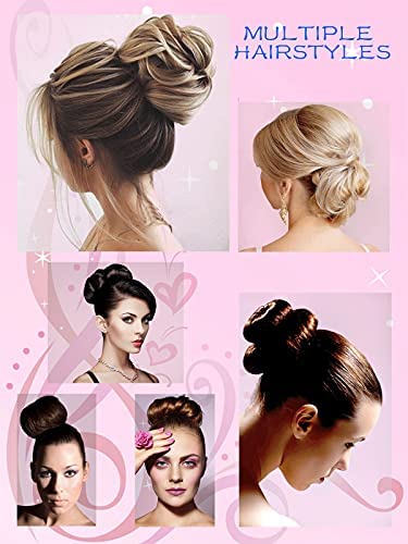 Stunner Cat Hair Bun Maker (37 Count, 3.5 inches Large, 3 inches Medium, 2 inches Small, Beige), Hair Doughnut Shaper for Girl
