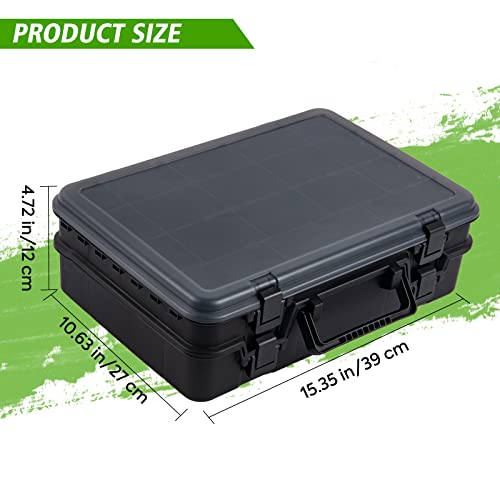 Goture Small Tackle Box,Waterproof Fishing Lure Boxes, 2 sided adjustable Small Plastic Case Small Box Storage Containers Black SMALL 6.69'' X 4.33'' X 1.81''