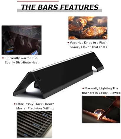 66795 GS4 Flavorizer Bars for Weber Genesis II Grill Parts, 17” Flavor Bars for Weber GS4 Genesis II 300 E-310 E-315 E-335 LX-340 Replacement Parts, Full 16GA Upgraded Porcelain-enameled Steel, 5 Pack