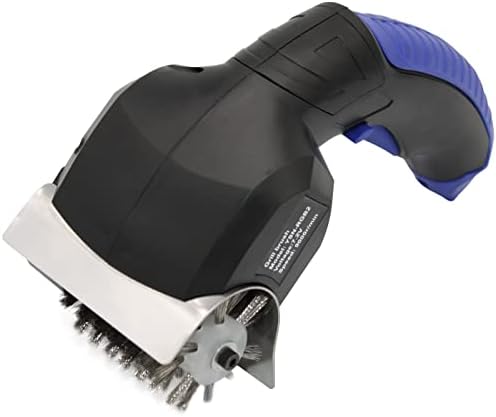 Flame King Electric BBQ Grill Brush Cordless and Rechargeable Stainless Steel Bristles,Black