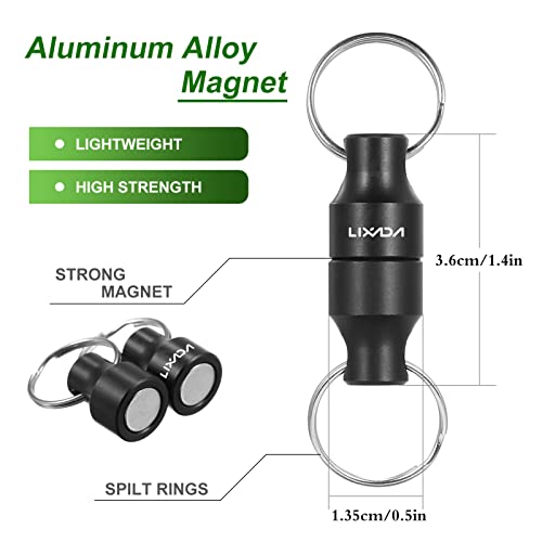 LIXADA Magnetic Net Release Holder Fly Fishing Net Retractor Fishing Net Keeper Magnet Clip Landing Net Connector for Fishing Hooks, Lures, Flies, Trout Line