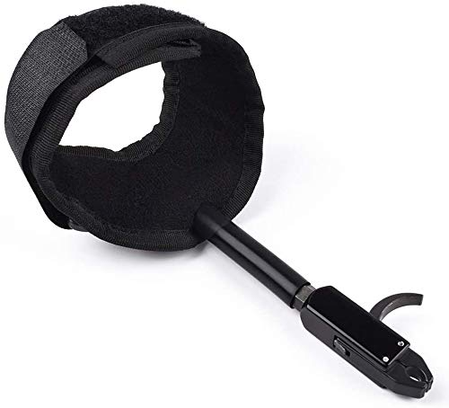 Archery Compound Bow Release Aid Trigger Caliper Shooting Camo/Black Design - Adjustable Black Wrist Strap (Pack of 1)