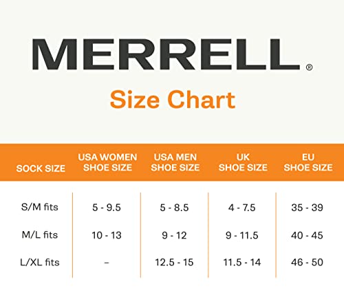 Merrell -men's and -women's Moab Hiking Mid Cushion Socks-1 Pair Pack-Coolmax Moisture Wicking and Arch Support, Charcoal, Medium-Large