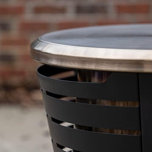Patio Tabletop Fire Pit Cover – 25.6" Durable 304 Stainless Steel Lid – Weather-Resistant Outdoor Fire Pit Protection – Converts Fire Pit into Table – Patio & Backyard Accessory, Gold