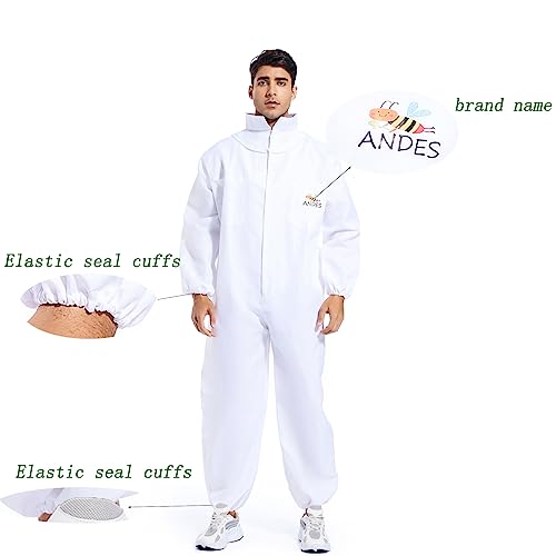 Bee Suit for Men Women Sting Proof, Polycotton Beekeeping Suit Beekeeper Costume&with Glove &Ventilated Hood, Bee Outfit for Backyard and beekeeping supplies (XL)