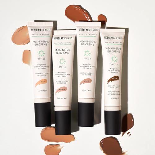 MDSolarSciences Crème Mineral Beauty Balm Sunscreen SPF 50 OilFree Tinted Matte BB Crème, 1.23 Oz, Deep Brown
