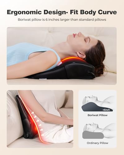 Shiatsu Neck Massager with Heat, 3D Kneading Back Massage Pillow for Pain Relief, Massagers for Neck and Back, Shoulder, Leg, Gifts for Men Women Mom Dad, Stress Relax at Home Office and Car