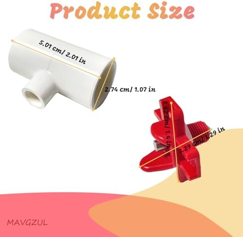 (8 Pack) Horizontal Chicken Waterer Nipples with 1/2'' PVC Tee Fittings for DIY Automatic Chicken Waterering System