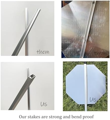 No Soliciting Sign for House and Yard - 10x10 Inch, 40 Mil Rustproof Aluminum, Weatherproof, Reflective, with 28-Inch Stake - Do Not Knock or Ring Doorbell Sign for Front Door and Property Protection