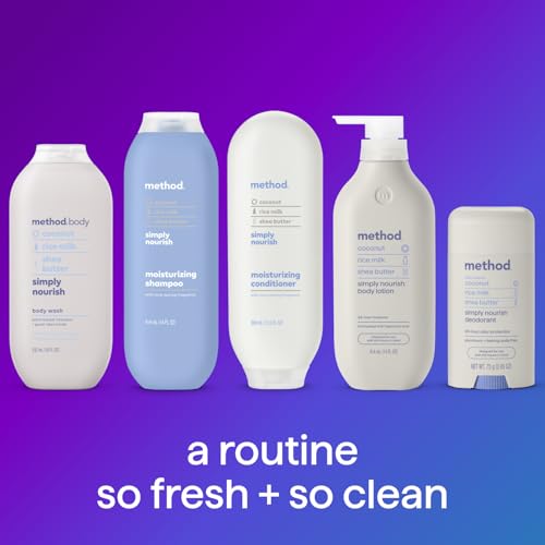 Method Moisturizing Conditioner, Simply Nourish with Shea Butter, Coconut, and Rice Milk Scent Notes, Paraben and Sulfate Free, 13.5 oz (Pack of 1)
