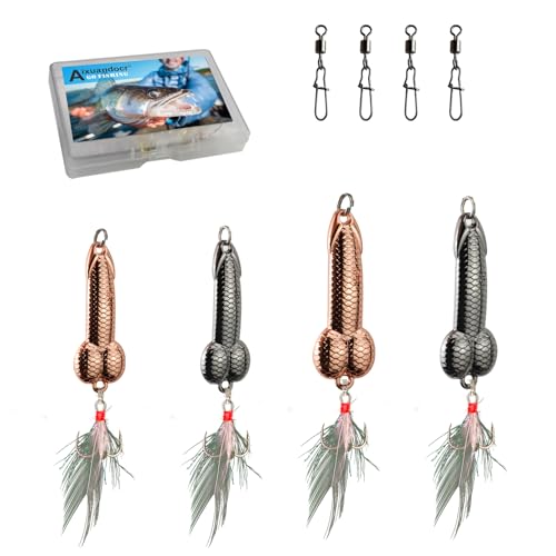 Bass Fishing Lure, Fishing Spoons, Topwater Fishing Lures with Trebles Hooks, Trout Fishing Lures, Fishing Tackle for Freshwater and Saltwater