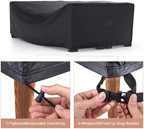 Patio Furniture Set Cover Waterproof, Mrrihand Outdoor Sectional Sofa Set Cover Heavy Duty 600D Table and Chair Set Cover 107" L×81" W×27.9" H