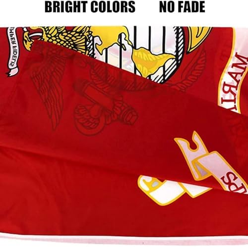 US Marine Corps Flag 3x5 Outdoor Double Sided - Heavy Duty Polyester US Military Army Flags Long Lasting with 2 Brass Grommets