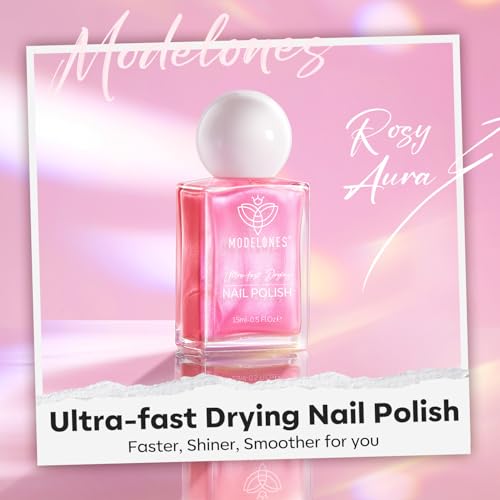 modelones Jelly Nude Nail Polish, 15 ml Jelly Natural Pink Translucent Color Quick Dry Nail Lacquer Strengthener Long Last Shine Fingernail Toe Nail Art DIY Home Travel Manicure Gift for Women Girls