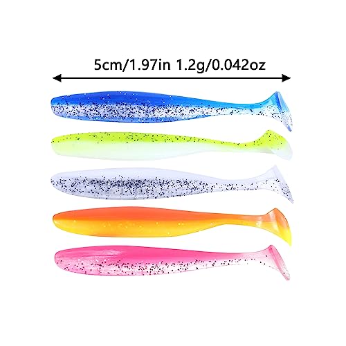 LURESMEOW Paddle Tail Swimbaits,Soft Plastic Fishing Lures Swim Baits for Bass Fishing,30/50/100pcs with Box,Soft Plastic Swimbaits for Bass Trout Crappie Lures Kit for Saltwater Freshwater