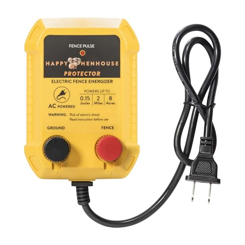 Electric Fence Charger - Powerful 110V AC Plug-in Fence Energizer for Chickens, Small Farms & Gardens - Easy Setup Predator Protection for Safer Free-Ranging