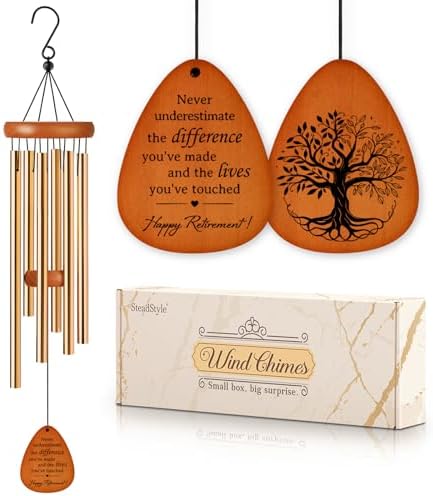 SteadStyle Retirement Gifts Wind Chime, Retirement Gift for Woman Men, Happy Retirement Gifts for Coworker, Nurse, Veterans, Teacher, Boss
