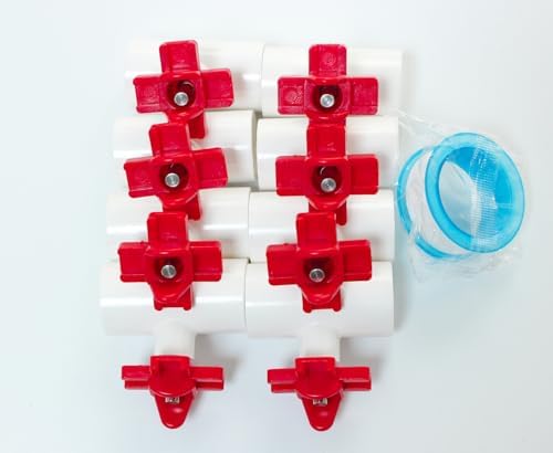 (8 Pack) Horizontal Chicken Waterer Nipples with 1/2'' PVC Tee Fittings for DIY Automatic Chicken Waterering System