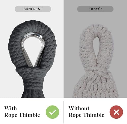 SUNCREAT Hammocks Outdoor Camping Double Hammock, Extra Large 2 Person Hammock for Camping, Dark Gray