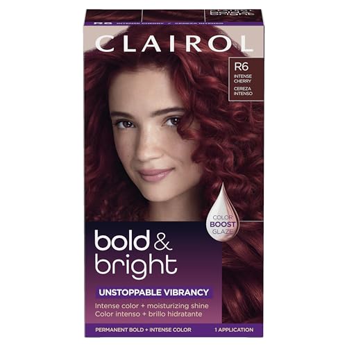 Clairol Bold & Bright Permanent Hair Dye, R6 Intense Cherry Hair Color, Pack of 1