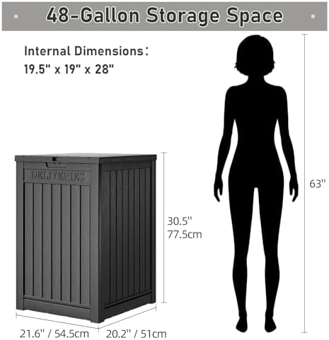 Package Delivery Box for Outside, 48 Gallon Storage with Lockable Secure, Large Resin Outdoor Package Drop Container