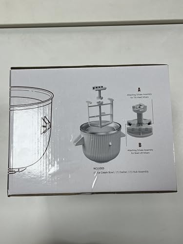 LETOMS Ice Cream Maker Attachment for Kitchenaid, 2 Quart Frozen Ice Cream Bowl for Stand Mixer 4.5/5/6/7QT, Sorbet Gelato Maker for Homemade Ice, Dessert, Yogurt