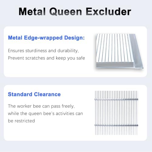 witbee 4Pcs Metal Queen Excluder for 10 Frame Beehive Metal Queen Bee Excluder Beekeeping Queen Excluders Beekeeping Tools