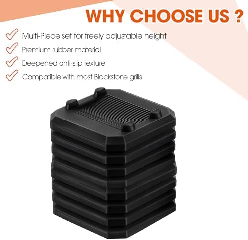 8 Pcs Griddle Leveling Shims Kit Compatible with Blackstone Griddle, Rubber Grill Levelers Outdoor for Most Grills, Keep Flat Top Grill in Level (Black)