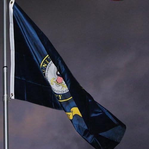 Navy Emblem Flag Double Sided 3x5 Outdoor- 3 Ply 240D Heavy Duty- 3x5 Navy Outdoor Banner Flag- Brass Grommets & 4 Rows Stitched
