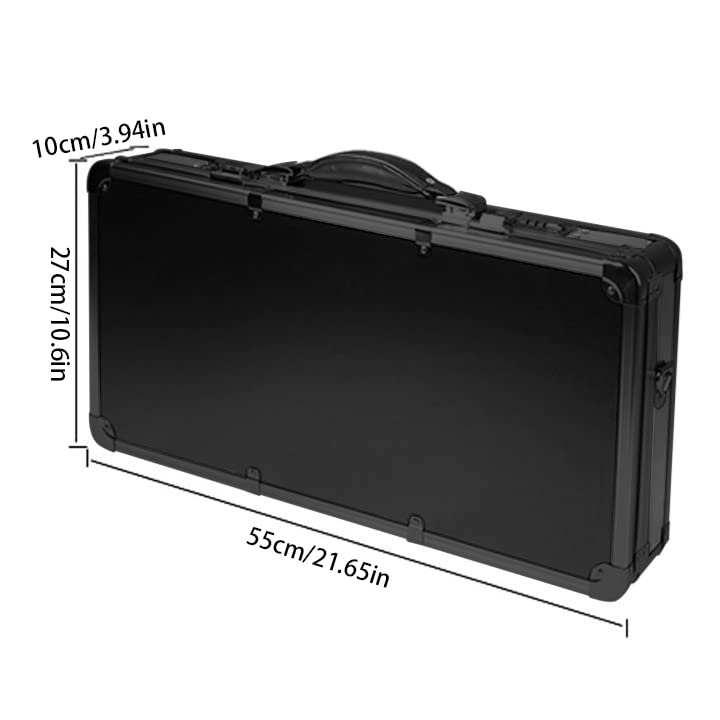 KONKENIE Carrying Case Scissors Storage with lock Portable Shears Clippers Trimmers Supplies Travel Barber Tool Organizer Box(All Black
