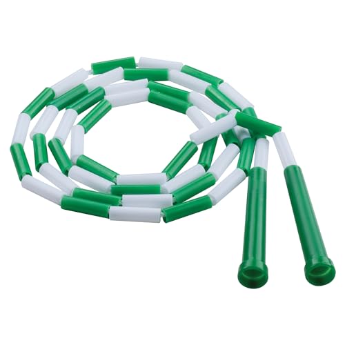 Champion Sports Classic Plastic Segmented Beaded Jump Ropes - Phys. Ed, Gym, Fitness and Recreational Use, 6'L, Green/White