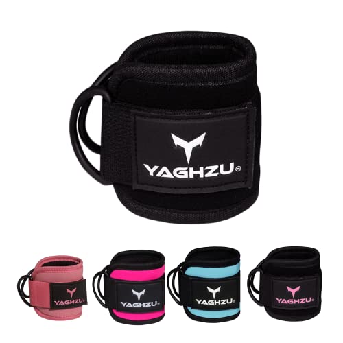 YAGHZU Ankle Straps for Cable Machines Women - Adjustable Gym Ankle Strap for Cable Machine, Neoprene Padded Cable Straps, Durable Leg Strap with Cable Cuff, Glute Kickback Ankle Strap with D Rings