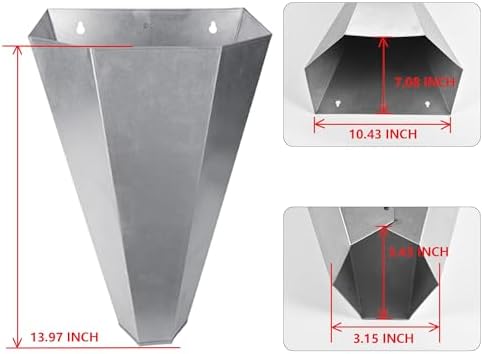Medium Size Chicken Cone Galvanized Steel Poultry Restraining Cone for Chicken,for Large Layers, Broilers, Roasters, Turkeys Up to 8 Pounds Flat-Back Poultry Killing Cone Easy to Clean