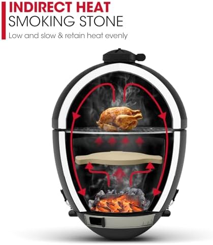 Unicook Smoking Stone for Akorn Kamado, Large Big Green Egg, Heavy Duty Cordierite Heat Deflector Stone 17 Inch, Charcoal Grill and Smoker Heat Diffuser Plate, Compare to Char-Griller 6201