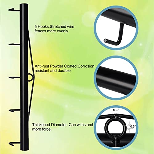 Chain Link Fabric Fence Stretcher,5-Thicken Hook Bar,31.5 Inch Woven Wire Stretcher,Fence Stretcher Tool,Steel,Black