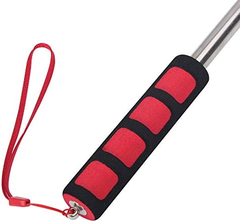 Enjoyist 4-Pack Assorted Color Telescoping Handheld Flagpole, Extendable Stainless Portable Steel Banner Tour Guides & Pointer for Teachers, with Clips (63'' Flagpole)