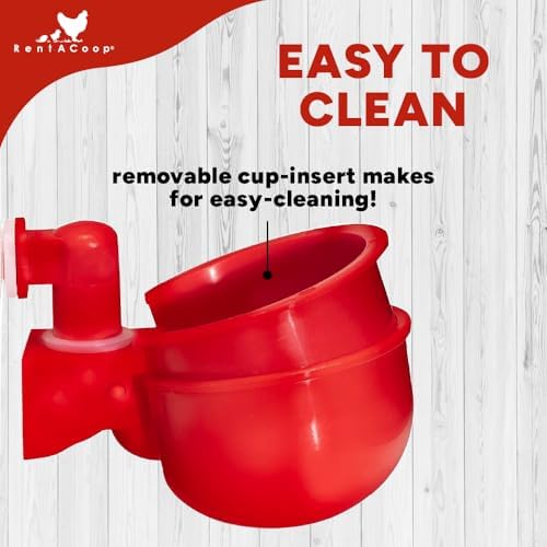 RentACoop 64oz(2L) Automatic Drinker - BPA-Free Waterer with Auto-Fill Cup - Suitable for Chicks, Quail, Pigeons, Doves, and Other Smaller Birds