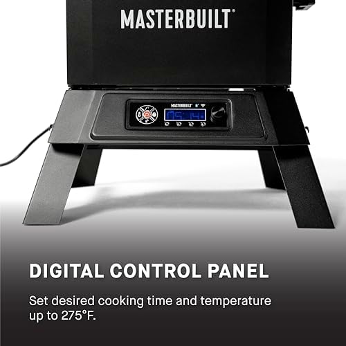 Masterbuilt®710 WiFi Digital Smoker, Vertical Design, 711 Cooking Sq. Inches, 4 Chrome Coated Smoking Racks, Wood Chip Loader, Electric Fuel Source to Plug in and Start Cooking, Black Model MB20070924