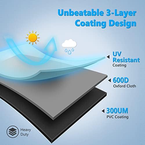Grill Cover 60 Inch - Superior BBQ Cover for Weber Genesis 300 Series Gas Grill - 600D Outdoor Barbecue Covers for Weber Genesis ii 300, Dyna-glo, Char-Broil, Nexgrill, Monument and Brinkmann